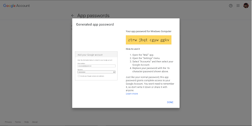 how to generate app password
